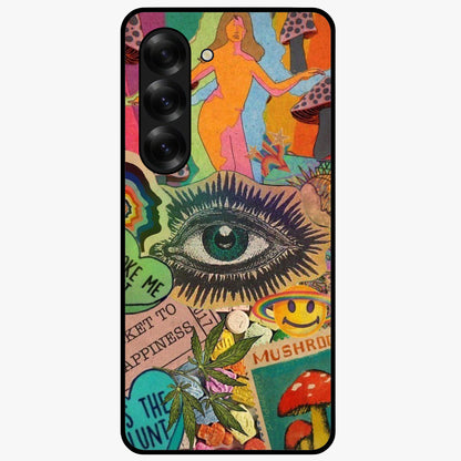 Mystic Eye Wonderland Glass Case showing flat back view with mystical eye themed artwork and glossy glass finish.