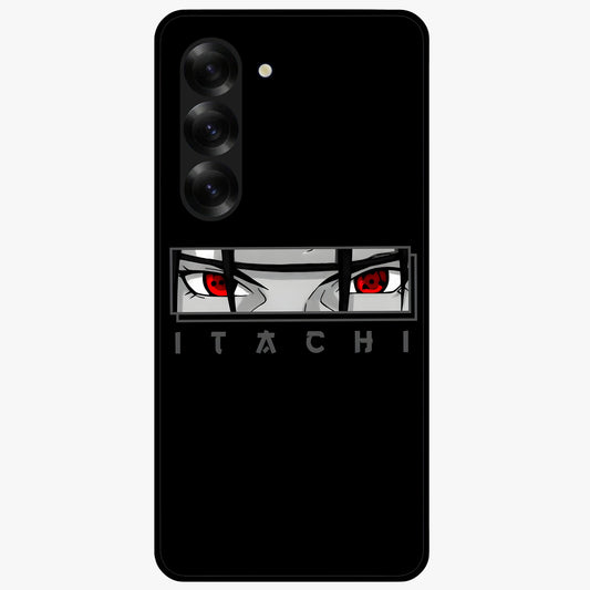 Scarlet Gaze Dominance Glass Case showing flat back view with striking red themed artwork and glossy glass finish.