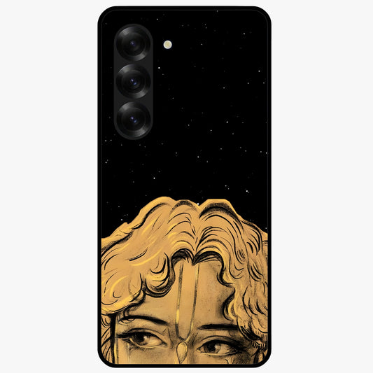 Shri Krishna Art Glass Case showing flat back view with devotional Krishna artwork and glossy glass finish.