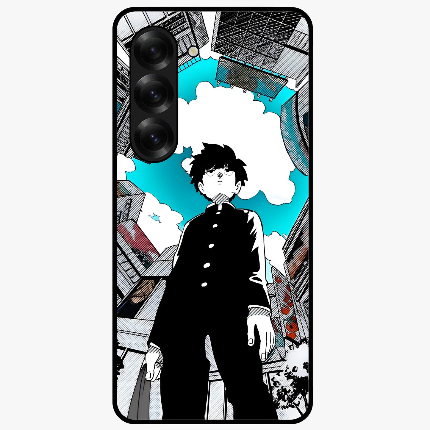 Silent Psychic Awakening Glass Case showing flat back view with mystical psychic themed artwork and glossy glass finish.