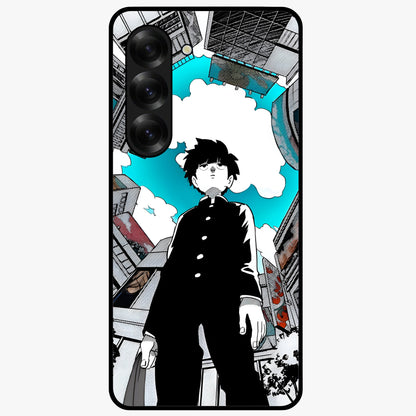 Silent Psychic Awakening Glass Case showing flat back view with mystical psychic themed artwork and glossy glass finish.