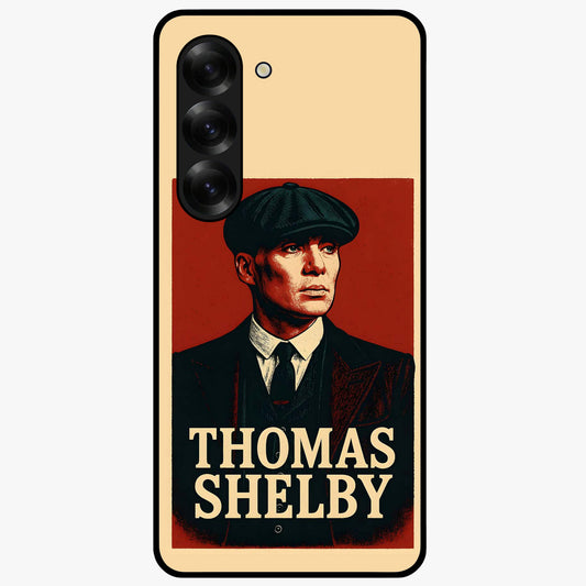 Vintage Mafia Authority Glass Case showing flat back view with bold vintage mafia inspired artwork and glossy glass finish.