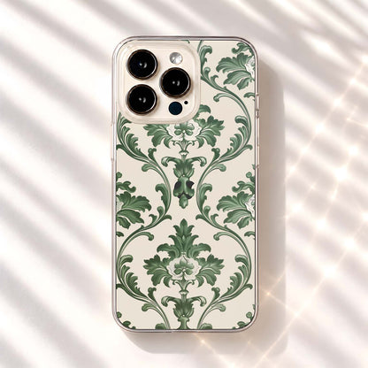 Sage Victorian Damask Clear Silicon Cover