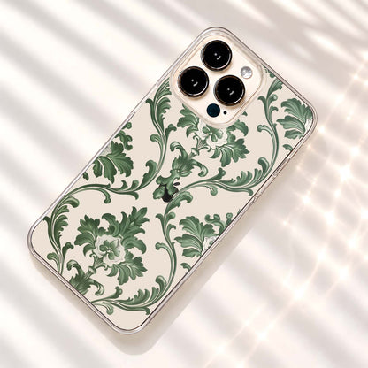 Sage Victorian Damask Clear Silicon Cover