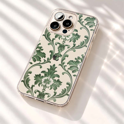 Sage Victorian Damask Clear Silicon Cover