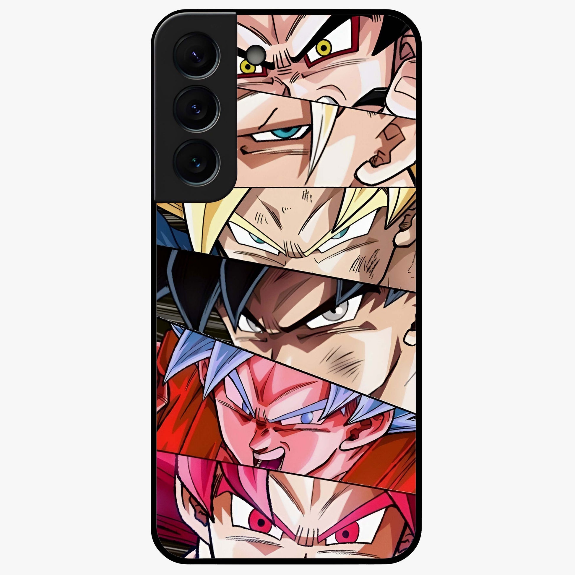 Anime Character Glass Case showing flat back view with vibrant anime artwork and glossy glass finish.