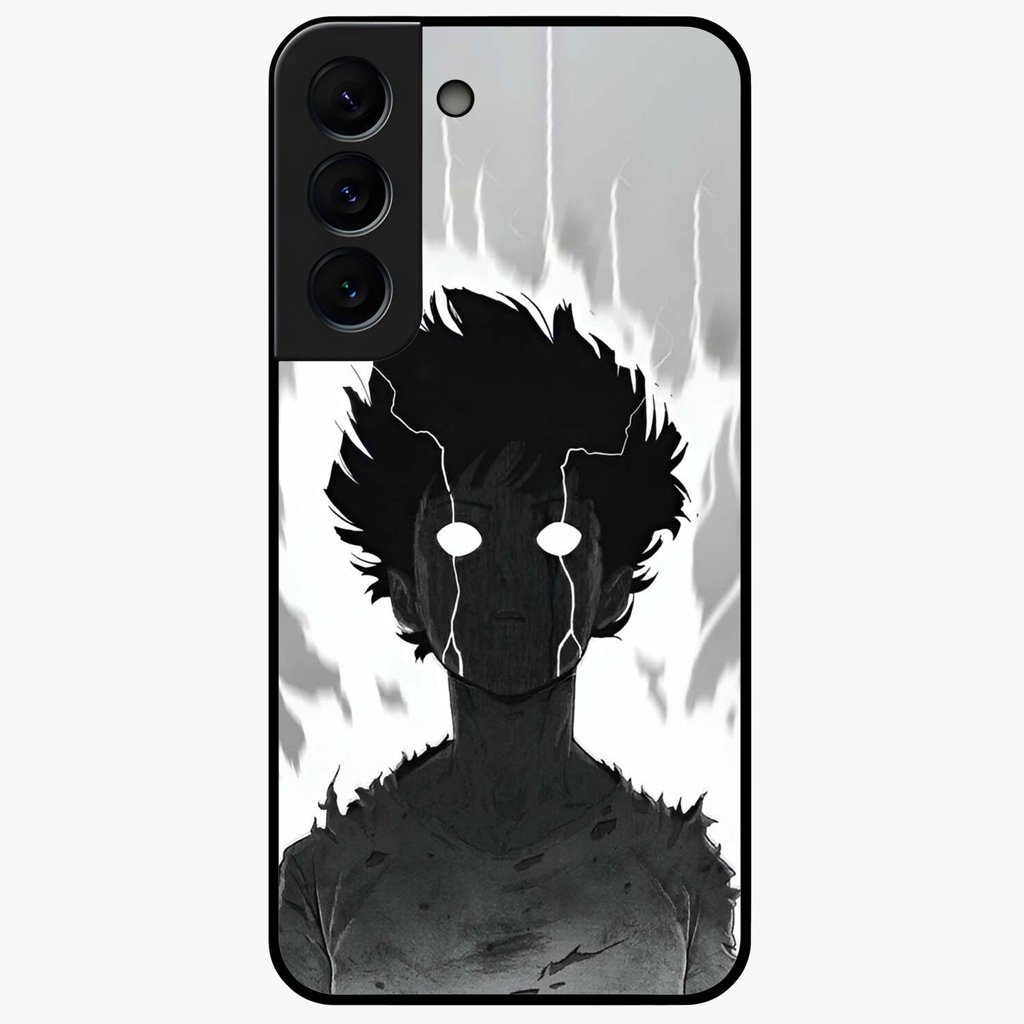 Awakened Inner Rage Glass Case showing flat back view with intense artistic artwork and glossy glass finish.