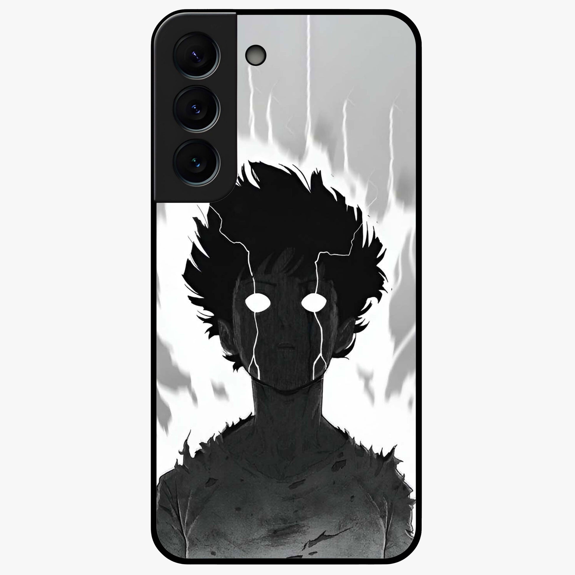 Awakened Inner Rage Glass Case showing flat back view with intense artistic artwork and glossy glass finish.