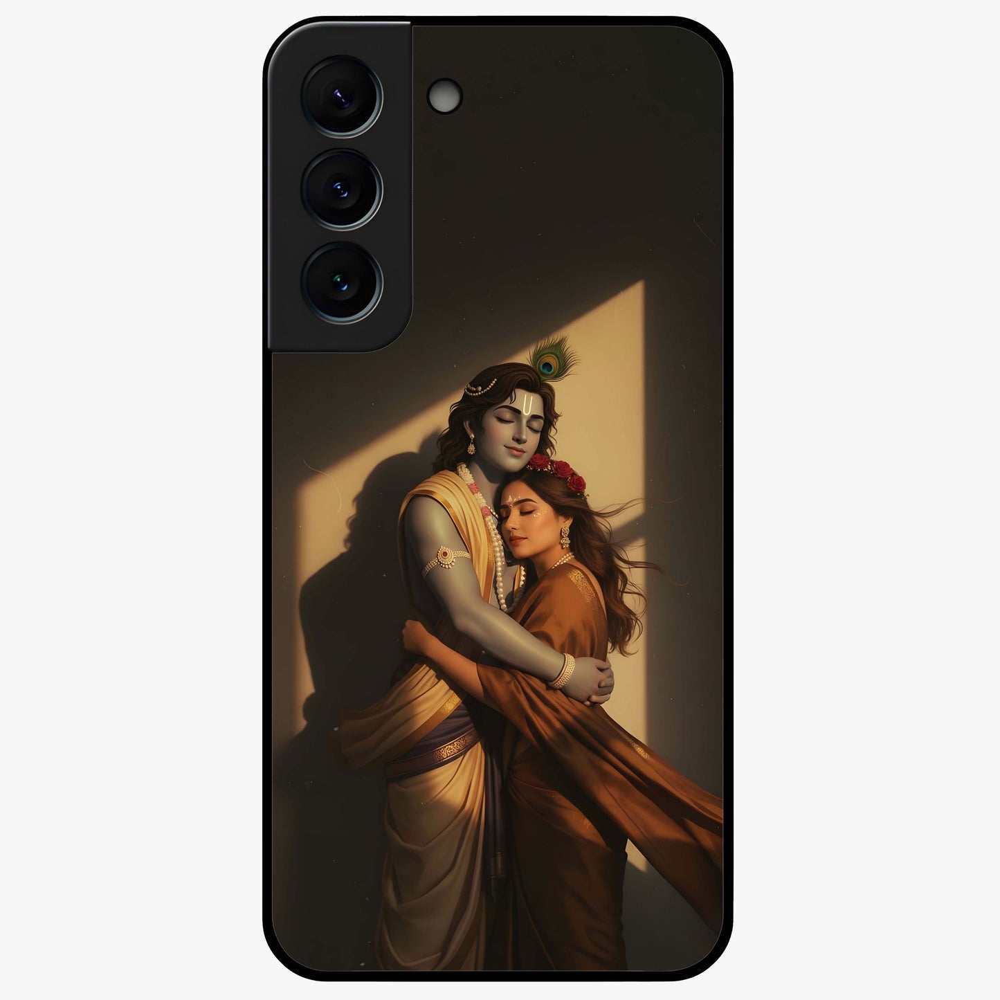 Divine Eternal Love Glass Case showing flat back view with spiritual love themed artwork and glossy glass finish.