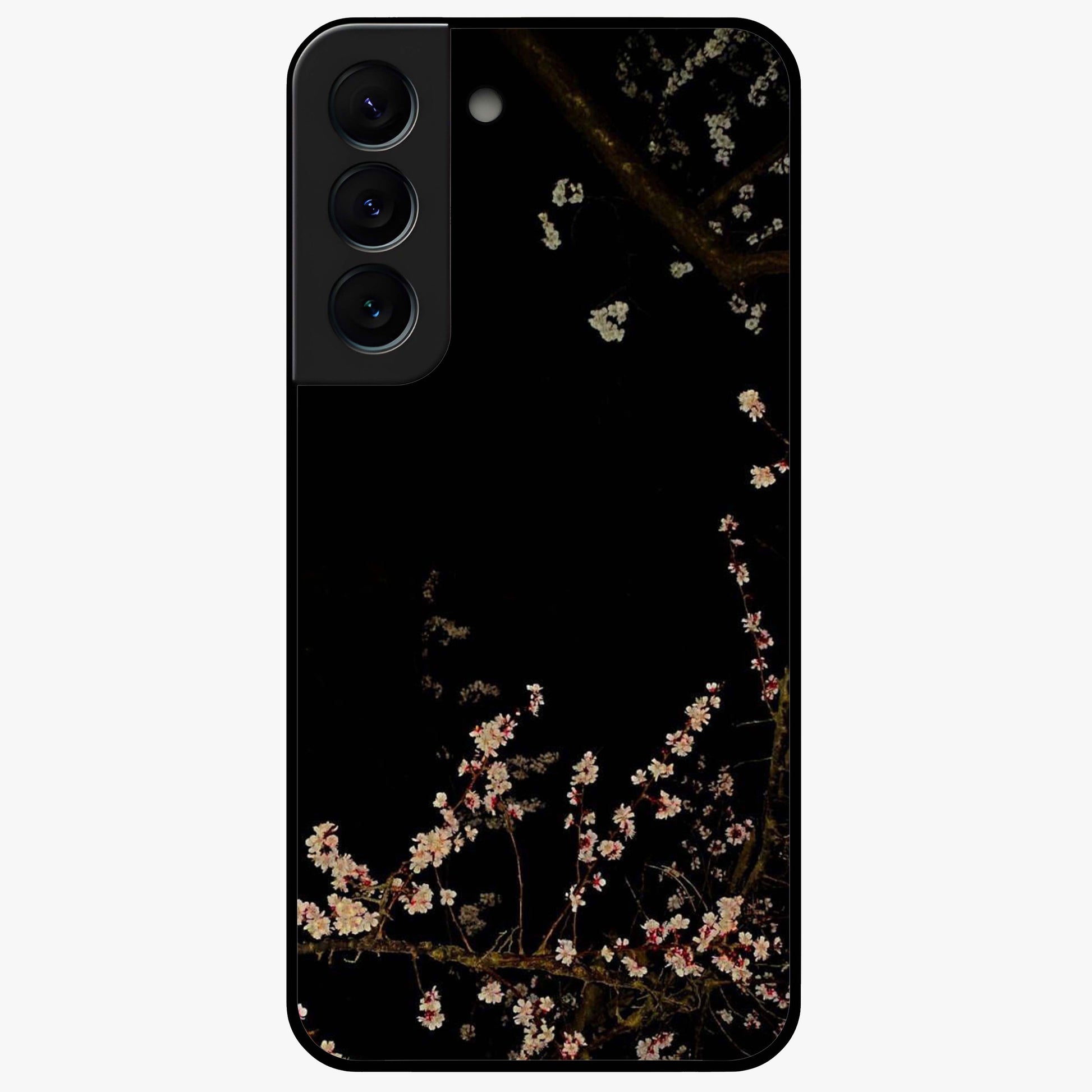 Petal Moon Light With Custom Name Glass Case showing flat back view with floral moonlight artwork and personalized name design.