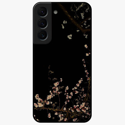Petal Moon Light With Custom Name Glass Case showing flat back view with floral moonlight artwork and personalized name design.