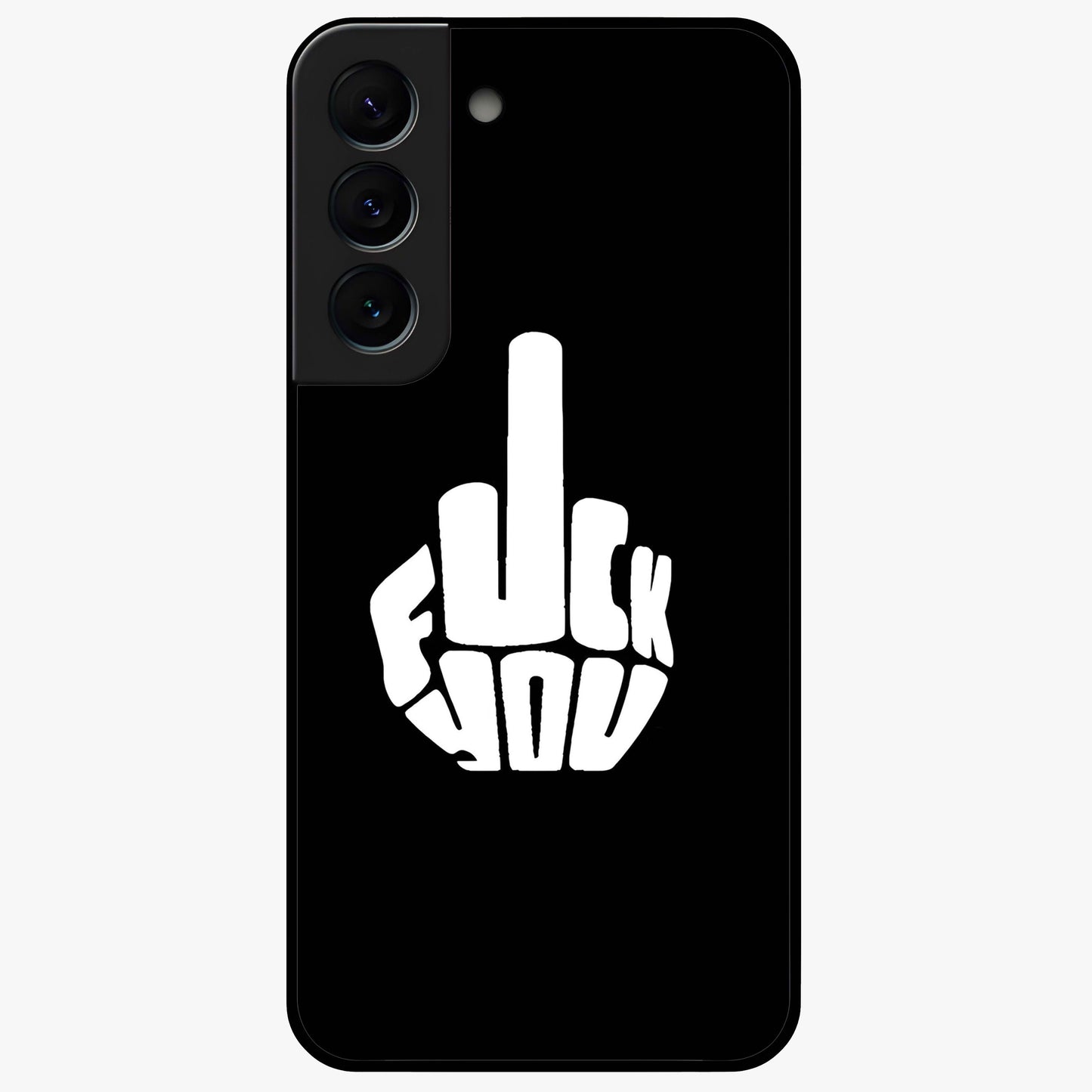 Rebel Mode On Glass Case showing flat back view with bold rebellious typography artwork and glossy glass finish.
