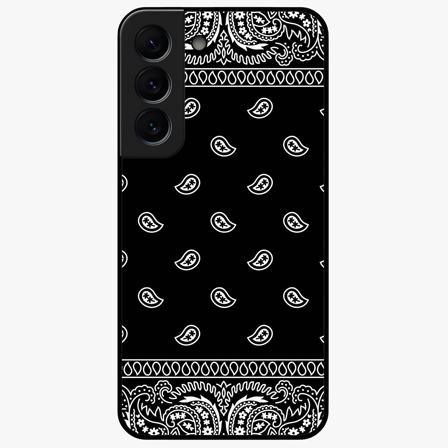 Retro Rebel Threads Glass Case showing flat back view with vintage street style artwork and glossy glass finish.