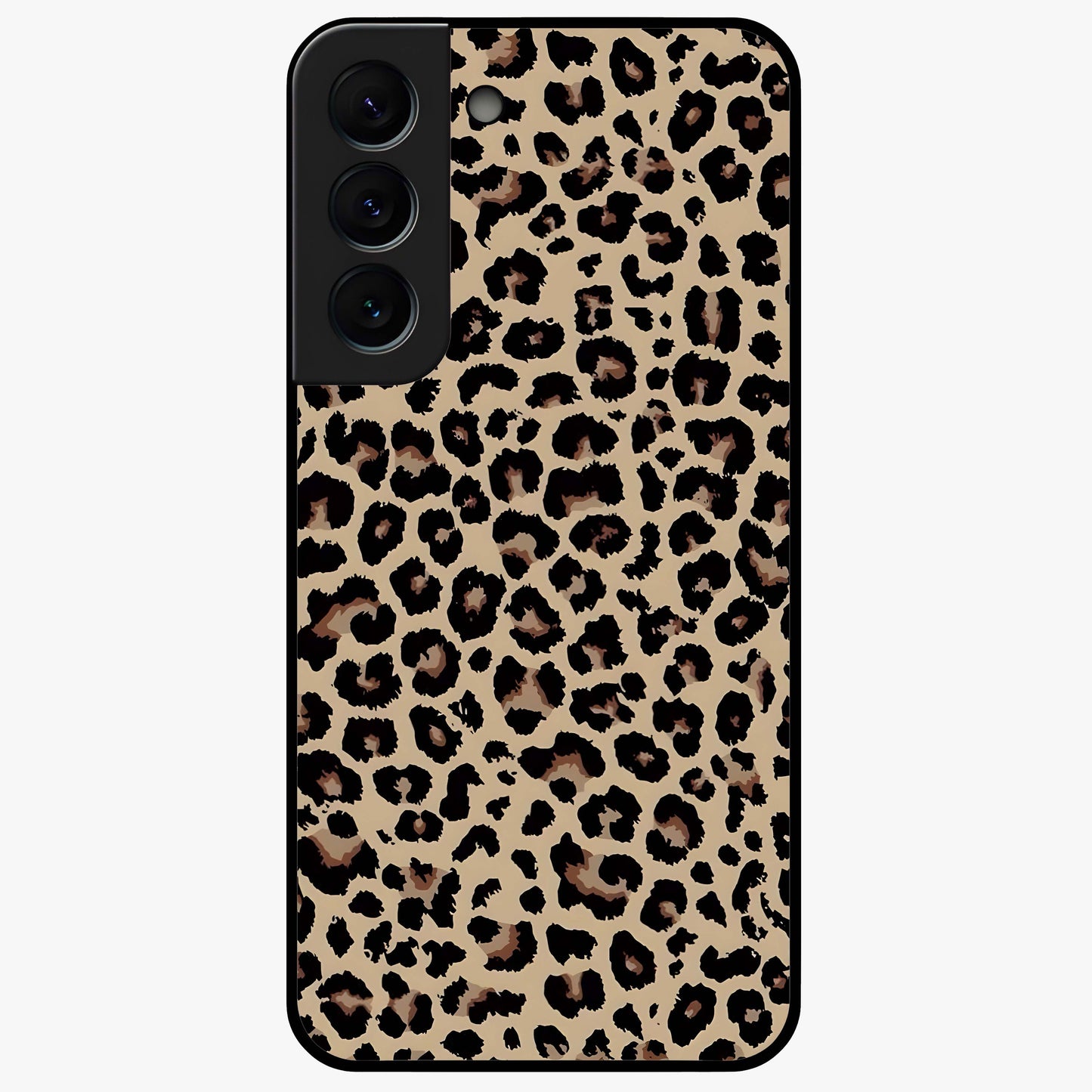 Savage Chic Pattern Glass Case showing flat back view with stylish patterned artwork and glossy glass finish.