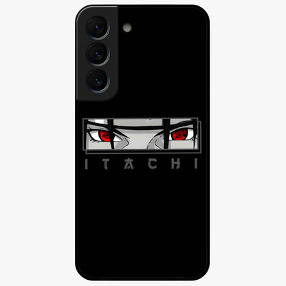 Scarlet Gaze Dominance Glass Case showing flat back view with striking red themed artwork and glossy glass finish.