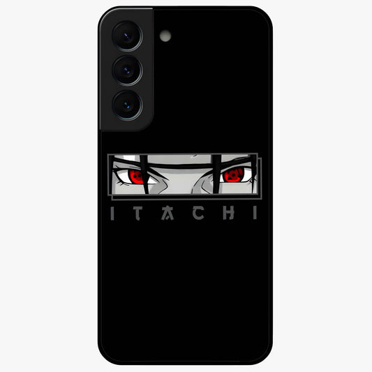 Scarlet Gaze Dominance Glass Case showing flat back view with striking red themed artwork and glossy glass finish.
