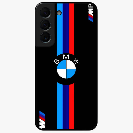 Turbo BMW Beast Glass Case showing flat back view with high performance sports car artwork and glossy glass finish.