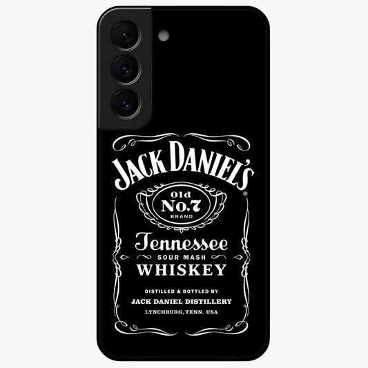 Vintage Whiskey Heritage Glass Case showing flat back view with classic whiskey inspired artwork and glossy glass finish.