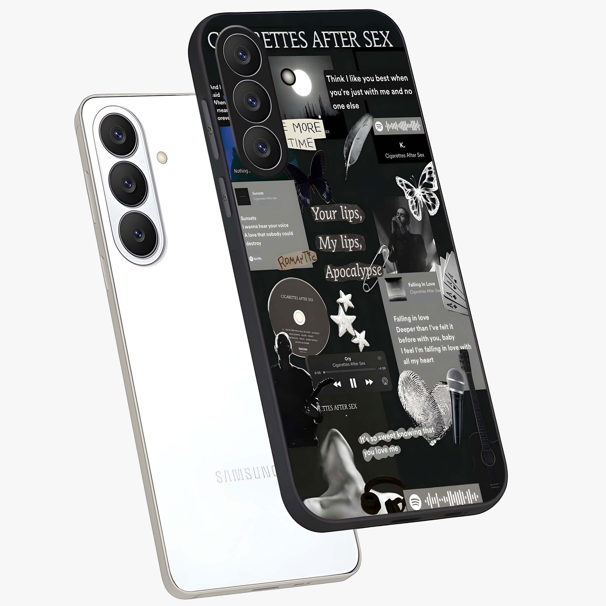 Midnight Love Echo Glass Case displayed in angled mockup highlighting elegant love inspired design with deep aesthetic style.