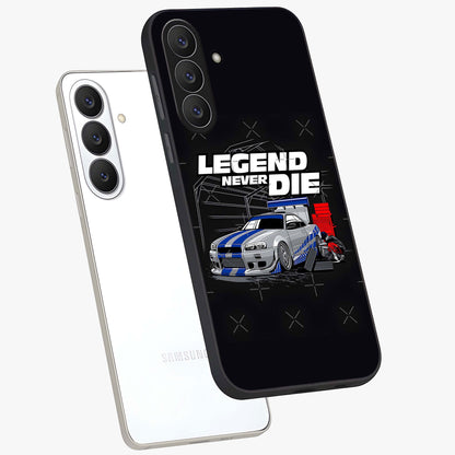 Midnight Racing Legacy Glass Case displayed in angled mockup highlighting dynamic automotive design with bold midnight aesthetic.
