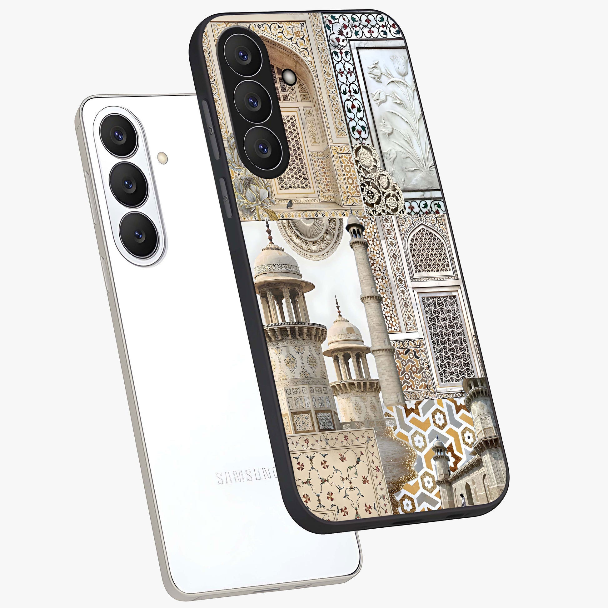 Mughal Marble Legacy Glass Case displayed in angled mockup highlighting elegant heritage marble artwork with royal aesthetic.