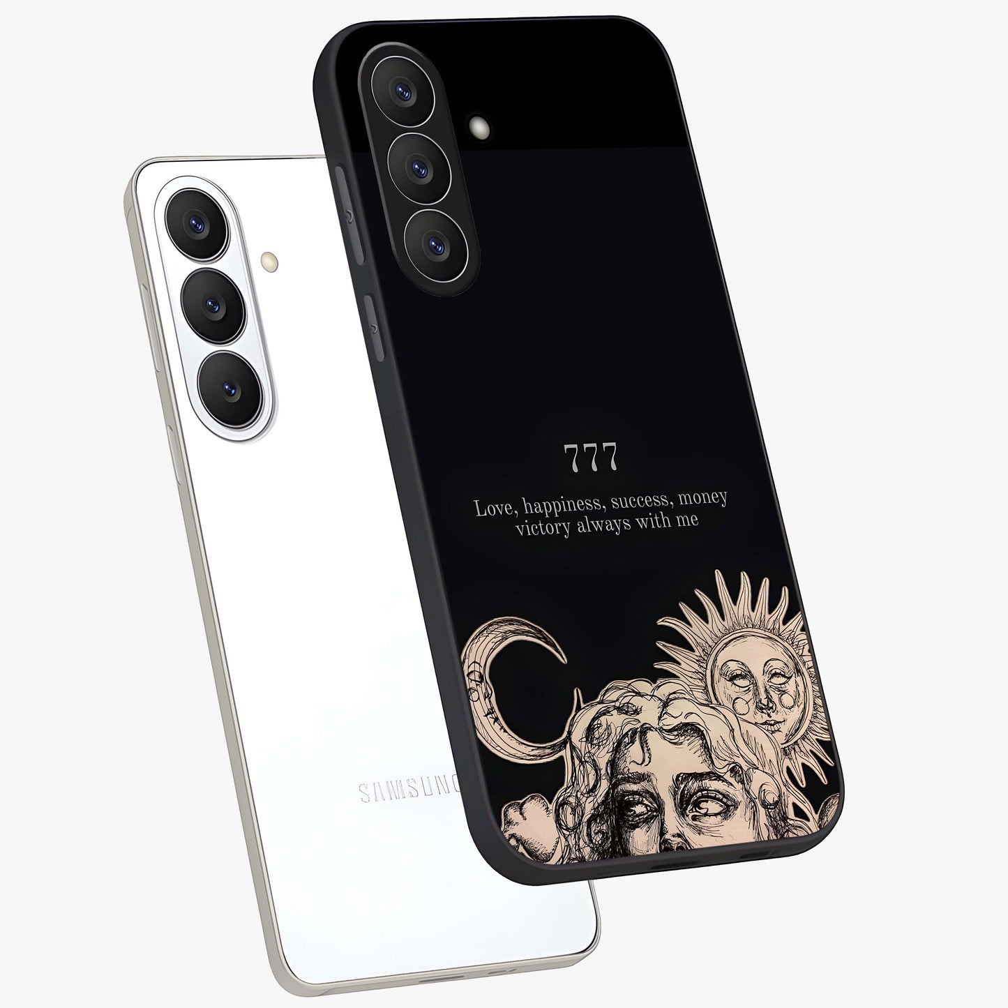 Mystic Victory Aura Glass Case displayed in angled mockup highlighting energetic aura design with bold mystical aesthetic.