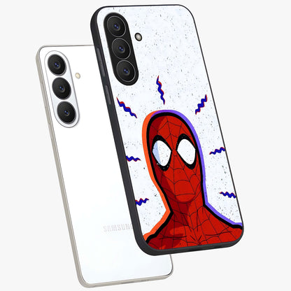 Omg Spiderman Glass Case displayed in angled mockup highlighting dynamic hero illustration with action comic aesthetic.