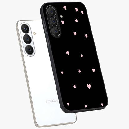 Pink Love Drops Glass Case displayed in angled mockup highlighting cute love drop design with vibrant pink aesthetic.