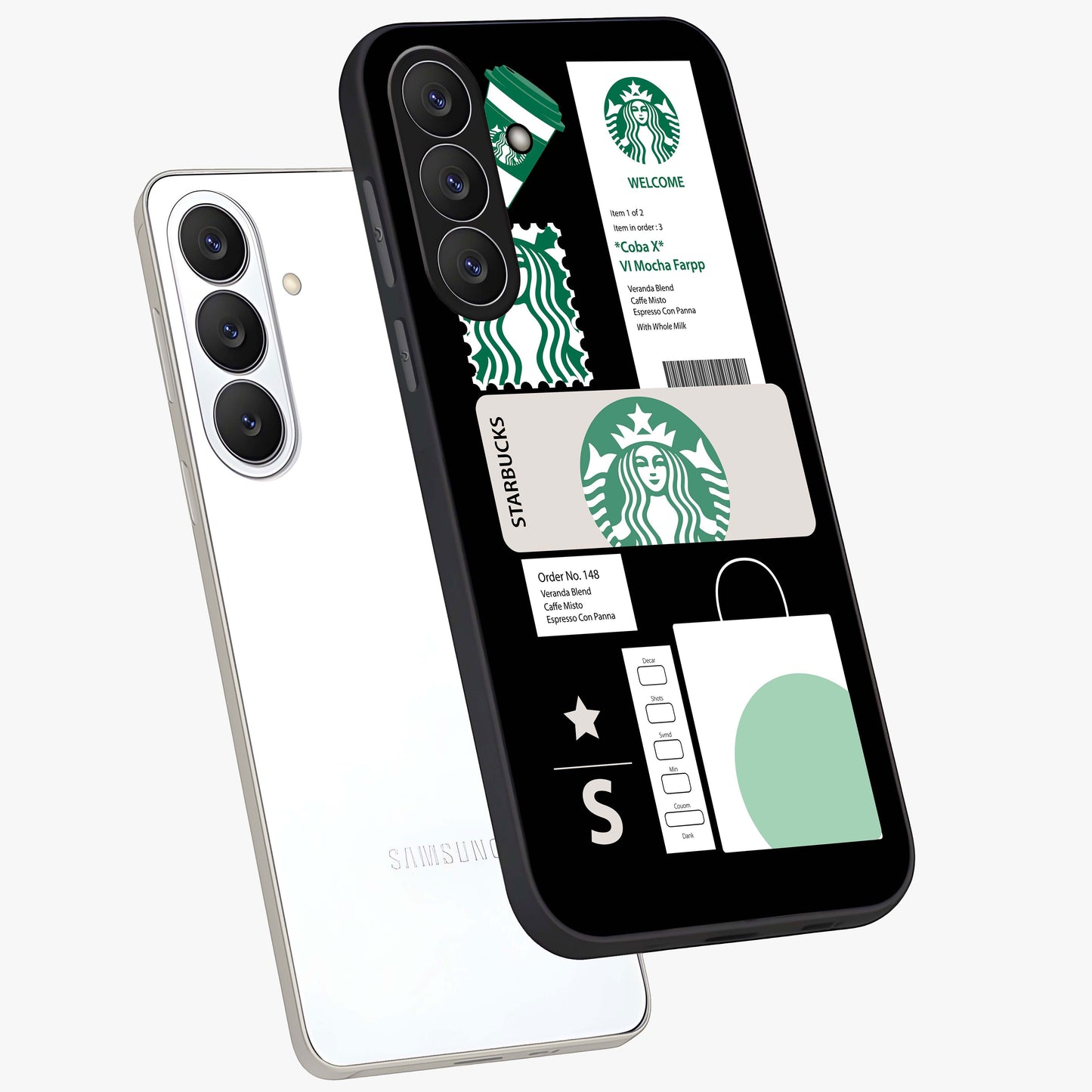 Starbucks Mocha Glass Case displayed in angled mockup highlighting stylish mocha themed design with cozy café aesthetic.