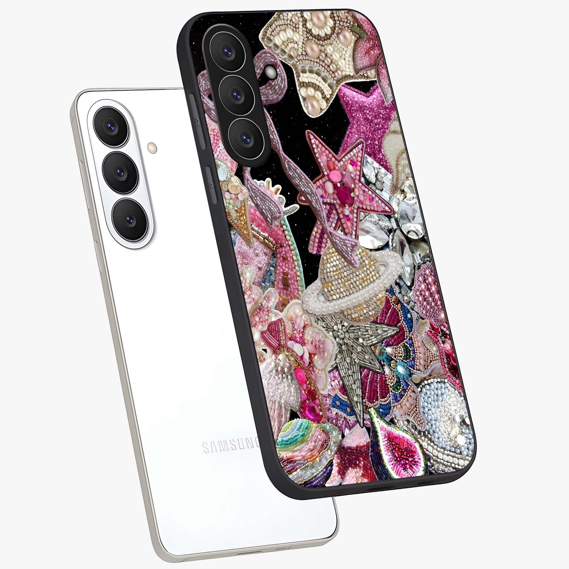 Starlit Jewel Dream Glass Case displayed in angled mockup highlighting glowing celestial jewel design with dreamy aesthetic.