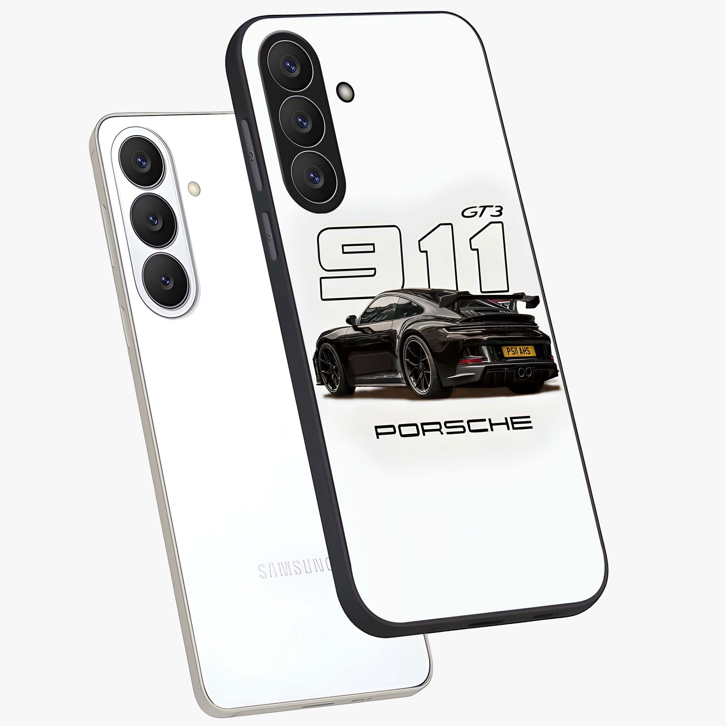 Turbo Legacy Icon Glass Case displayed in angled mockup highlighting dynamic automotive design with performance aesthetic.