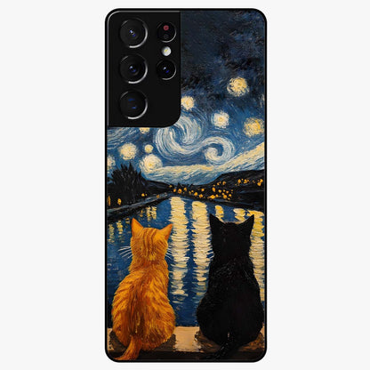 Starry River Cats Glass Case For Samsung Galaxy S21 Ultra
