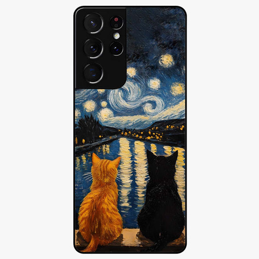 Starry River Cats Glass Case For Samsung Galaxy S21 Ultra
