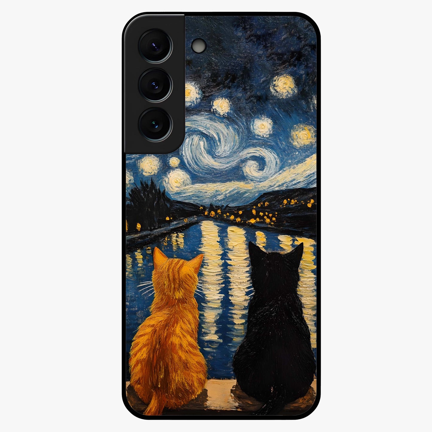 Starry River Cats Glass Case For Samsung Galaxy S22