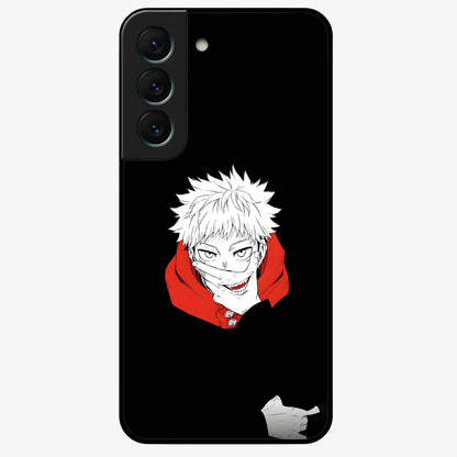 Crimson Chaos Smile Glass Case For Samsung Galaxy S22