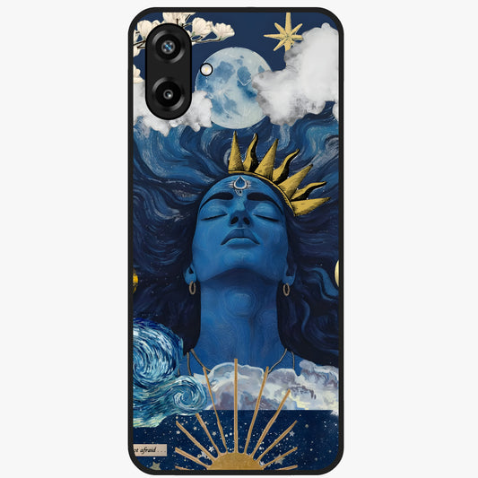 Aesthetic Lord Shiva Glass Case showing flat back view with divine Shiva artwork and glossy glass finish.