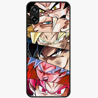 Anime Character Glass Case showing flat back view with vibrant anime artwork and glossy glass finish.