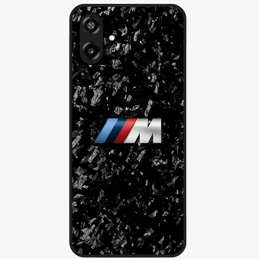 Carbon Speed Mark Glass Case showing flat back view with sporty carbon pattern artwork and glossy glass finish.
