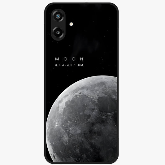 Cosmic Moon Glow Glass Case showing flat back view with glowing moon artwork and glossy glass finish.