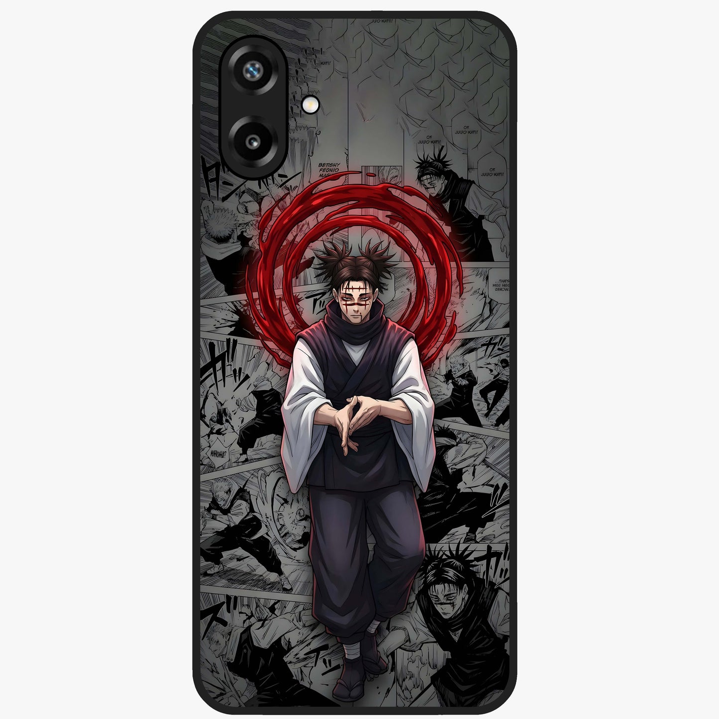 Cursed Ritual Ascension Glass Case showing flat back view with dark ritual themed artwork and glossy glass finish.