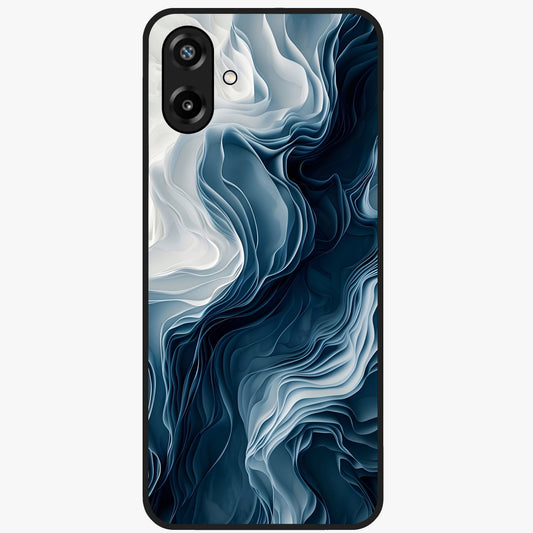 Ethereal Paper Marble Glass Case showing flat back view with soft marble paper texture artwork and glossy glass finish.