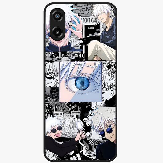 Infinity Sorcerer Chaos Glass Case showing flat back view with mystical sorcerer themed artwork and glossy glass finish.
