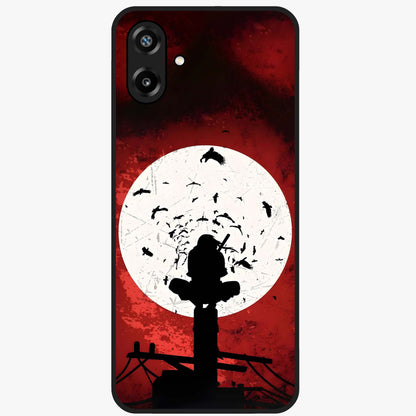 Itachi Limited Edition Naruto Anime Glass Case showing flat back view with iconic anime character artwork and glossy glass finish.