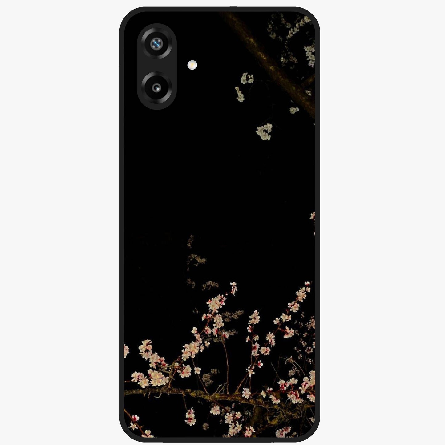 Petal Moon Light With Custom Name Glass Case showing flat back view with floral moonlight artwork and personalized name design.