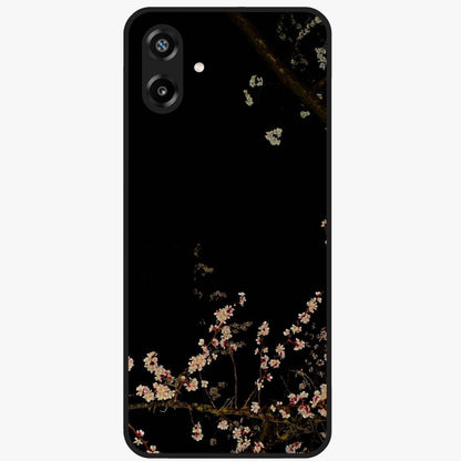 Petal Moon Light With Custom Name Glass Case showing flat back view with floral moonlight artwork and personalized name design.