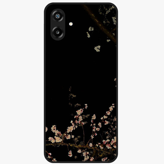 Petal Moon Light With Custom Name Glass Case showing flat back view with floral moonlight artwork and personalized name design.
