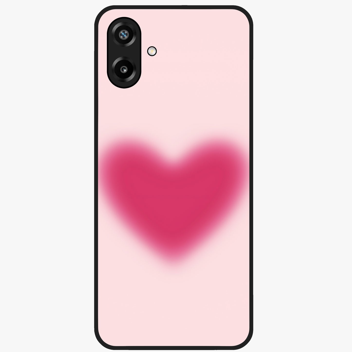 Pink Aura Heart Glass Case showing flat back view with glowing heart artwork and glossy glass finish.