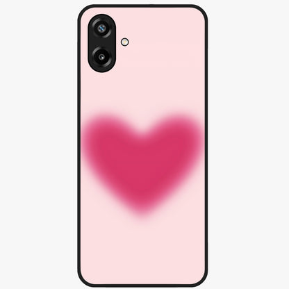 Pink Aura Heart Glass Case showing flat back view with glowing heart artwork and glossy glass finish.