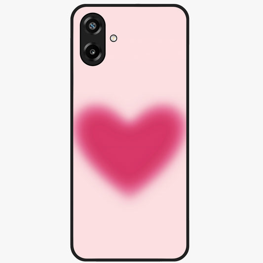 Pink Aura Heart Glass Case showing flat back view with glowing heart artwork and glossy glass finish.