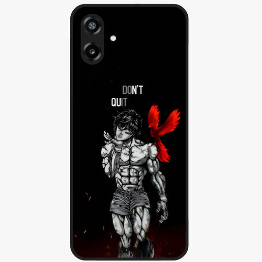 Rise Beyond Limits Glass Case showing flat back view with motivational typography artwork and glossy glass finish.